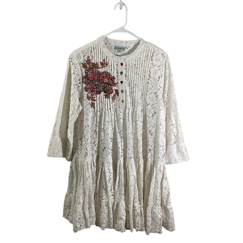 SAMSON Ecru Lace Sequin Dress